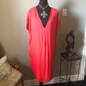 H by Halston Coral V-Neck Shift Dress